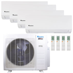 Klimaire 26,000 BTU 4-Zone Regular Heat Wall Mounted Mini Split Heat Pump | 23 SEER2 | 6k + 6k + 6k + 6k | R454B | KMIR