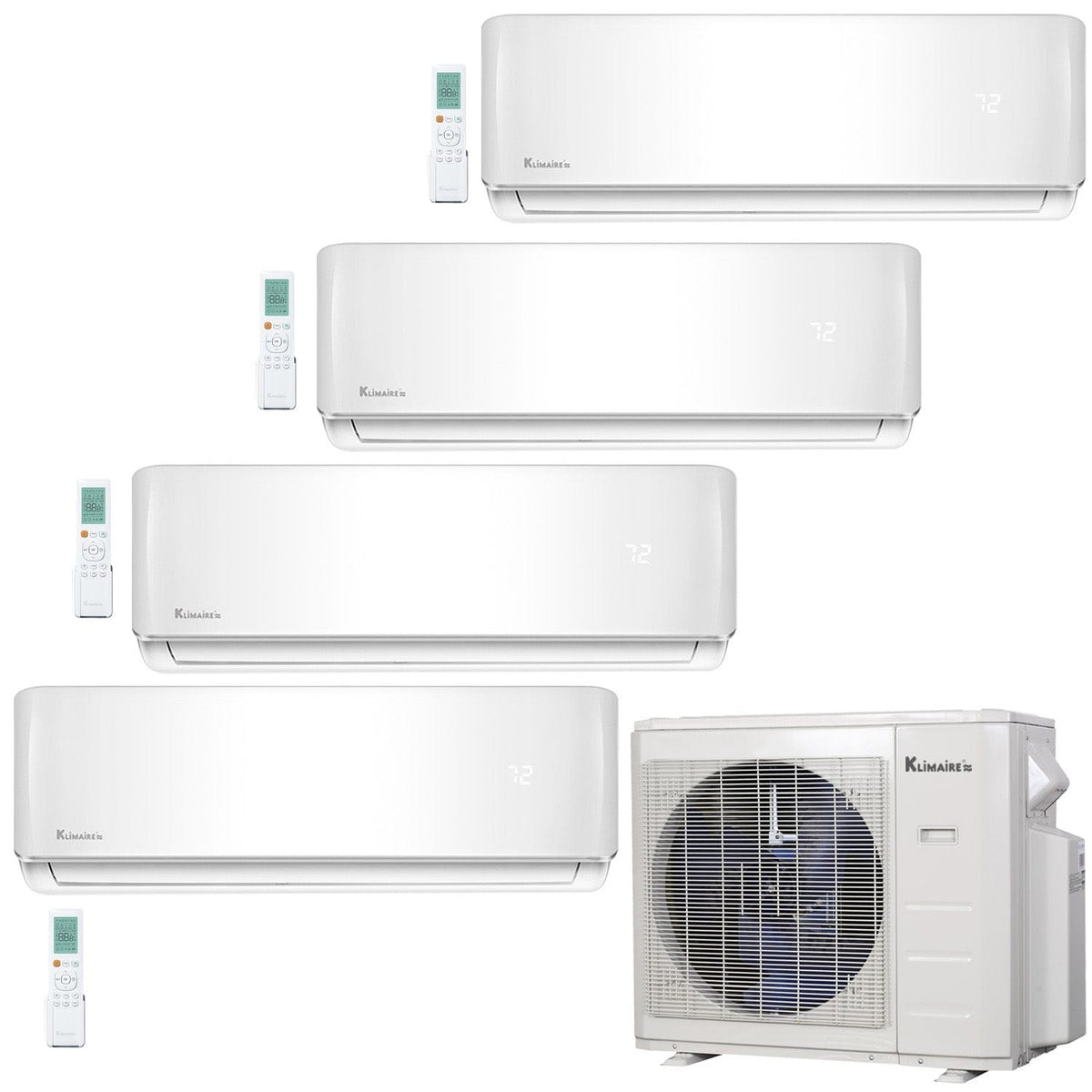 4Zone Klimaire 23.1 SEER2 Multi Split Wall Mount Air Conditioner Heat