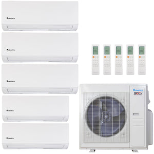 Klimaire 36,000 BTU 5-Zone Hyper Heat Wall Mounted Mini Split Heat Pump | 21.3 SEER2 | 6k + 6k + 9k + 9k +9k | R454B | KMHR