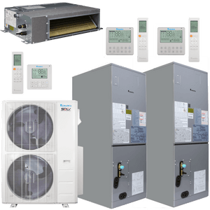 Klimaire 47,000 BTU 3-Zone Regular Heat Ducted Recessed Air Handler Mini Split Heat Pump | 20.4 SEER2 | 12k + 18k + 18k | R454B | KMIR