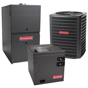 1.5 Ton 14.5 SEER2 Goodman Multi-family Air conditioner R-32 60,000 BTU Heating Multi-Speed Gas Furnace 80% AFUE Downflow 22" High Coil