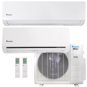 Klimaire 26,000 BTU 2-Zone Regular Heat Wall Mounted Mini Split Heat Pump | 23 SEER2 | 9k + 24k | R454B | KMIR