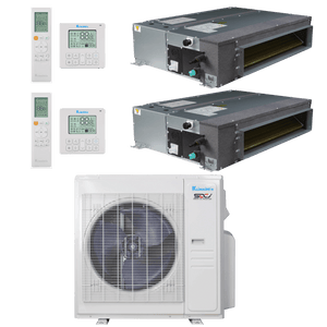 Klimaire 35,000 BTU 2-Zone Regular Heat Ducted Concealed Mini Split Heat Pump | 20 SEER2 | 18k + 18k | R454B | KMIR