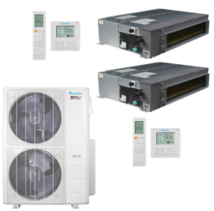 Klimaire 60,000 BTU 2-Zone Regular Heat Ducted Recessed Mini Split Heat Pump | 18 SEER2 | 18k + 18k | R454B | KMIR