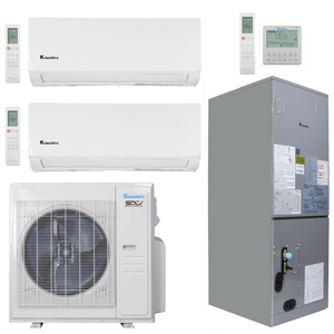 Klimaire 36,000 BTU 3-Zone Regular Heat Wall Mount - Air Handler Mini Split Heat Pump | 20.45 SEER2 | 9k + 12k + 18k | R454B | KMIR