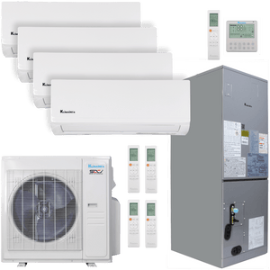 Klimaire 36,000 BTU 4-Zone Regular Heat Wall Mount - Air Handler Mini Split Heat Pump | 20.45 SEER2 | 9k + 9k + 12k + 18k | R454B | KMIR