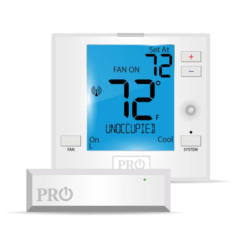 Pro1 T731WO Stages 2H/1C Wireless Digital LCD Non-programmable Thermostat for PTAC & PTHP w/occupancy sensor