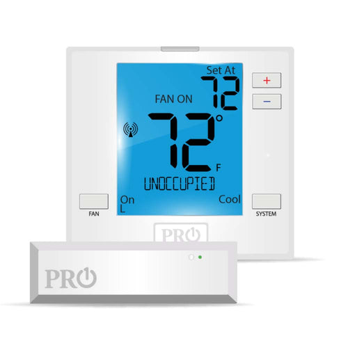 Pro1 T731W Stages 2H/1C Wireless Digital LCD Non-programmable Thermostat for PTAC & PTHP