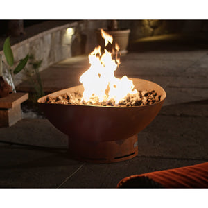 Fire Pit Art Scallop Gas Fire with Penta 24 In Burner Match Lit 2