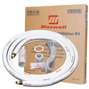 1/4" x 1/2" Mini Split Refrigerant Line Set 25' Length Factory Flared with Accessories