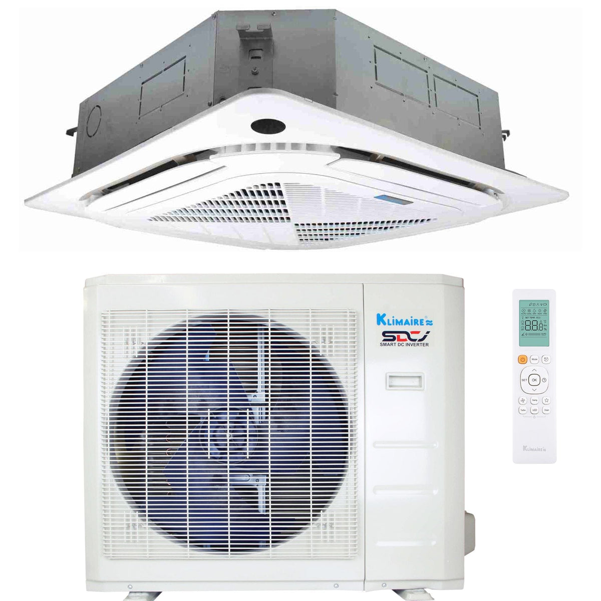 24,000 Btu Klimaire 21.5 SEER2 Ceiling Cassette Ductless Mini-Split Ai, image size:1200x1200