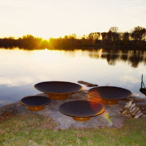 Fire Pit Art Asia 72" Gas Fire with Penta 48 In Burner Match Lit