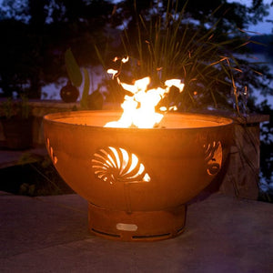 Fire Pit Art Beachcomber Gas Fire with Penta 24 In Burner Match Lit