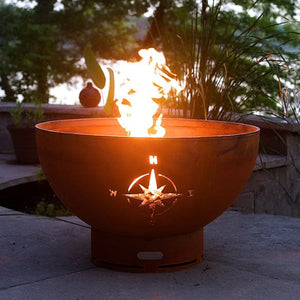 Fire Pit Art Navigator Gas Fire with Penta 24 In Burner Match Lit