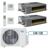 Klimaire 18,000 BTU 2-Zone Ceiling Ducted Mini Split Heat Pump | 20 SEER2 | 12k + 12k | R454B
