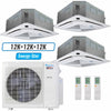 Klimaire 27,000 BTU 3-Zone Ceiling Cassette Mini Split Heat Pump | 23 SEER2 | 12k + 12k + 12k | R454B