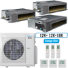 Klimaire 36,000 BTU 3-Zone Ducted Recessed Mini Split Heat Pump | 19.4 SEER2 | 12k + 12k + 18k | R454B