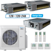 Klimaire 36,000 BTU 3-Zone Ducted Recessed Mini Split Heat Pump | 19.4 SEER2 | 12k + 12k + 24k | R454B