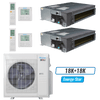 Klimaire 35,000 BTU 2-Zone Ducted Concealed Mini Split Heat Pump | 20 SEER2 | 18k + 18k | R454B