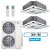 Klimaire 45,000 BTU 2-Zone Ceiling Cassette Mini Split Heat Pump | 24 SEER2 | 18k + 18k | R454B