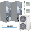 Klimaire 60,000 BTU 2-Zone Ducted Air Handler Split Heat Pump | 18 SEER2 | 18k + 18k | R454B
