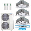 Klimaire 46,000 BTU 3-Zone Ceiling Cassette Mini Split Heat Pump | 21.2 SEER2 | 18k + 18k + 18k | R454B