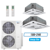 Klimaire 45,000 BTU 2-Zone Ceiling Cassette Mini Split Heat Pump | 24 SEER2 | 18k + 24k | R454B