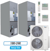 Klimaire 45,000 BTU 2-Zone Ducted Air Handler Split Heat Pump | 20.4 SEER2 | 18k + 24k | R454B