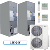 Klimaire 60,000 BTU 2-Zone Ducted Air Handler Split Heat Pump | 18 SEER2 | 18k + 24k | R454B