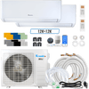 Klimaire DIY 18,000 BTU 2-Zone Regular Heat Wall Mounted Mini Split Heat Pump | 24 SEER2 | 12k + 12k | R454B