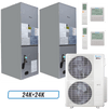 Klimaire 60,000 BTU 2-Zone Ducted Air Handler Split Heat Pump | 18 SEER2 | 24k + 24k | R454B