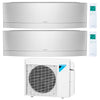 Daikin 2-Zone Wall Mounted Hyper Heat Emura Silver Ductless Mini-Split 18000 BTU Heat Pump Air Conditioner 9k + 9k - 16 SEER2 1