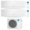 Daikin 2-Zone Wall Mounted Hyper Heat Emura White Ductless Mini-Split 18000 BTU Heat Pump Air Conditioner 12k + 12k - 16 SEER2 1
