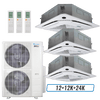 Klimaire 51,000 BTU 3-Zone Ceiling Cassette Mini split Heat Pump | 21.4 SEER2 | 12k + 12k + 24k | R454B