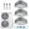 Klimaire 46,000 BTU 3-Zone Ceiling Cassette Mini Split Heat Pump | 21.2 SEER2 | 12k + 18k + 18k | R454B