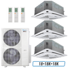 Klimaire 51,000 BTU 3-Zone Ceiling Cassette Mini split Heat Pump | 21.4 SEER2 | 18k + 18k + 18k | R454B