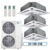 Klimaire 51,000 BTU 3-Zone Ceiling Cassette Mini split Heat Pump | 21.4 SEER2 | 18k + 18k + 24k | R454B