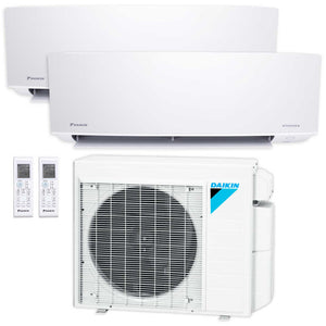 Daikin 2-Zone Wall Mounted Ductless Mini-Split 18000 BTU Heat Pump Air Conditioner 12k + 12k - 17 SEER