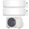 2-Zone Klimaire 23.1 SEER2 Multi Split Wall Mount Air Conditioner Heat Pump System 18+18 1