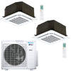 2-Zone Klimaire 23.5 SEER2 Multi Split Ceiling Cassette Air Conditioner Heat Pump System 18+18 1