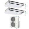 2-Zone Klimaire 21.1 SEER2 Multi Split Floor-ceiling Air Conditioner Heat Pump System 18+24 1