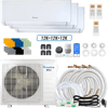 Klimaire DIY 27,000 BTU 3-Zone Regular Heat Wall Mounted Mini Split Heat Pump | 24 SEER2 | 12k + 12k + 12k | R454B | KMIP