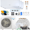 Klimaire DIY 27,000 BTU 3-Zone Regular Heat Wall Mounted Mini Split Heat Pump | 24 SEER2 | 9k + 12k + 12k | R454B | KMIP