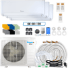 Klimaire DIY 27,000 BTU 3-Zone Regular Heat Wall Mounted Mini Split Heat Pump | 24 SEER2 | 9k + 9k + 12k | R454B | KMIP