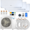 Klimaire DIY 27,000 BTU 3-Zone Regular Heat Wall Mounted Mini Split Heat Pump | 24 SEER2 | 12k + 12k + 12k | R454B | KMIP