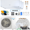 Klimaire DIY 27,000 BTU 3-Zone Regular Heat Wall Mounted Mini Split Heat Pump | 24 SEER2 | 9k + 9k + 9k | R454B | KMIP