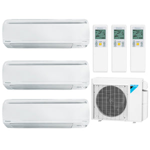 Daikin 3-Zone Wall Mounted Ductless Hyper Heat Mini-Split 24000 BTU Heat Pump Air Conditioner 9k + 15k + 15k - 18 SEER2 1