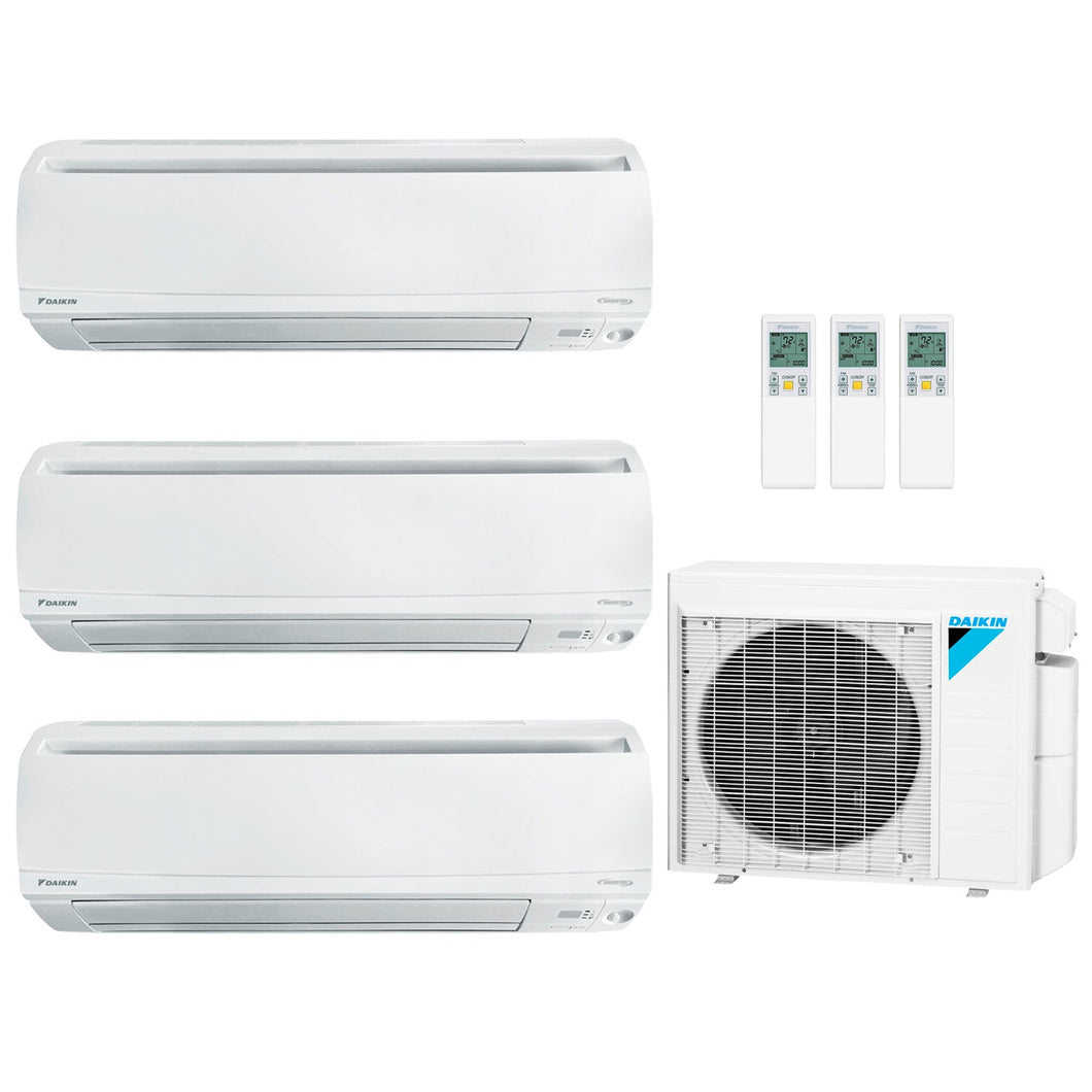 Daikin 3-Zone Wall Mounted Mini-Split 24000 BTU Heat Pump Air Conditioner 7k + 12k + 18k 18 SEER2