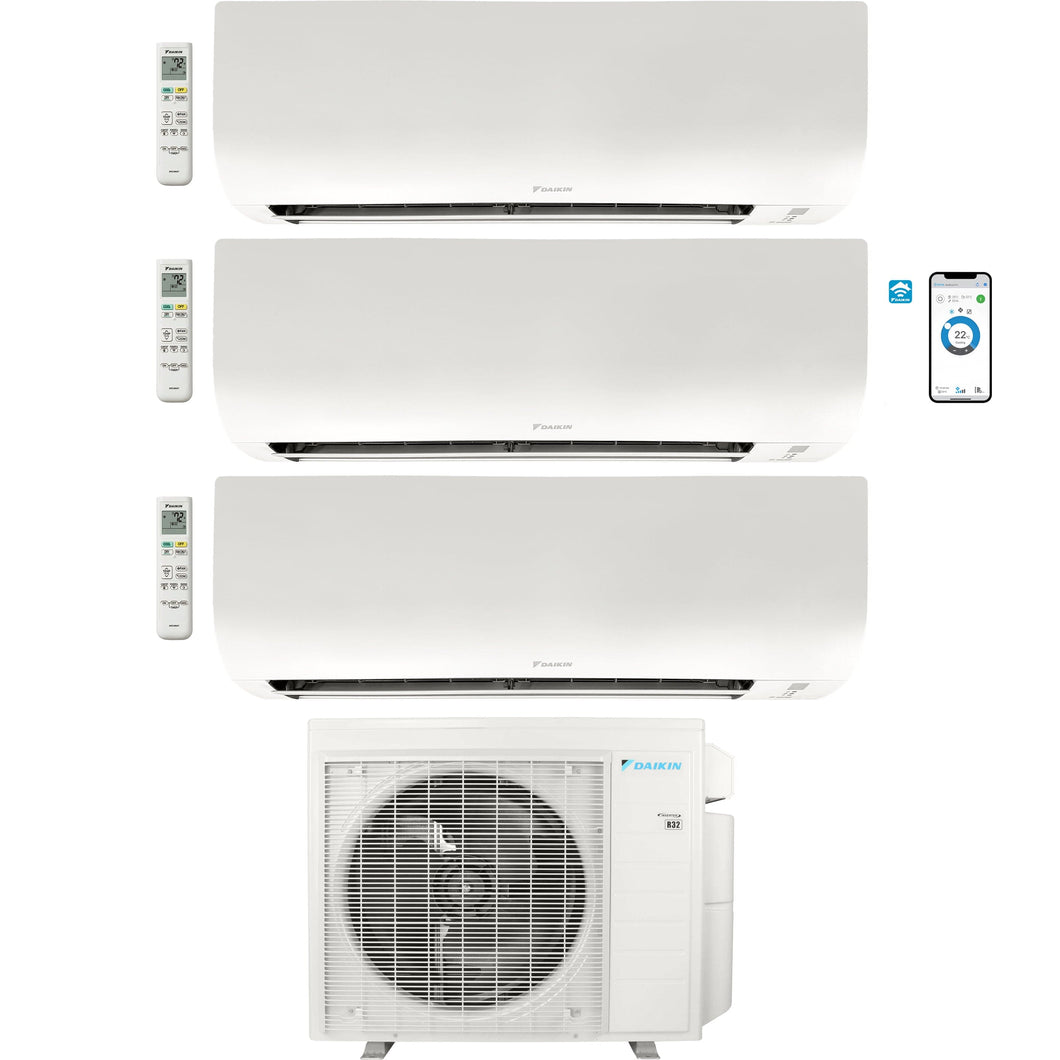 Daikin 3-Zone Wall Mounted Ductless Mini-Split 24,000 BTU Heat Pump Air Conditioner 9K + 9K + 12K- 21 SEER2 R32 Wi-Fi Enabled