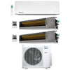 3-Zone Klimaire 21.9 SEER2 Multi Split Ducted Recessed Wall Mount Air Conditioner Heat Pump System 12+12+12 1